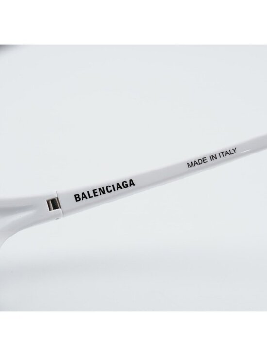 Balenciaga BB0229S 004 Unisex Sunglasses White Oval Frame, Grey Lenses main image 10